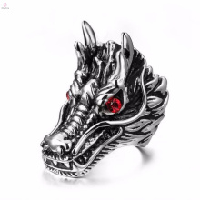 Popular dragón grabado anillos de plata para hombre personalizados de acero